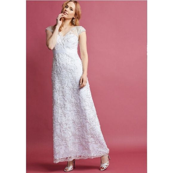 NWOT ModCloth Romantic Revelries Maxi Dress in White - Picture 3 of 5
